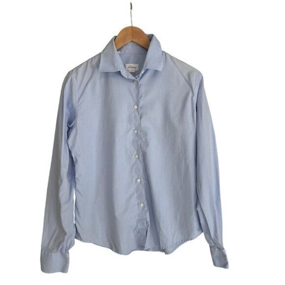 Brioni Women’s IT 46 | US 10 Blue Cotton Button-Up Shirt | Made in Italy WLL - Picture 2 of 6